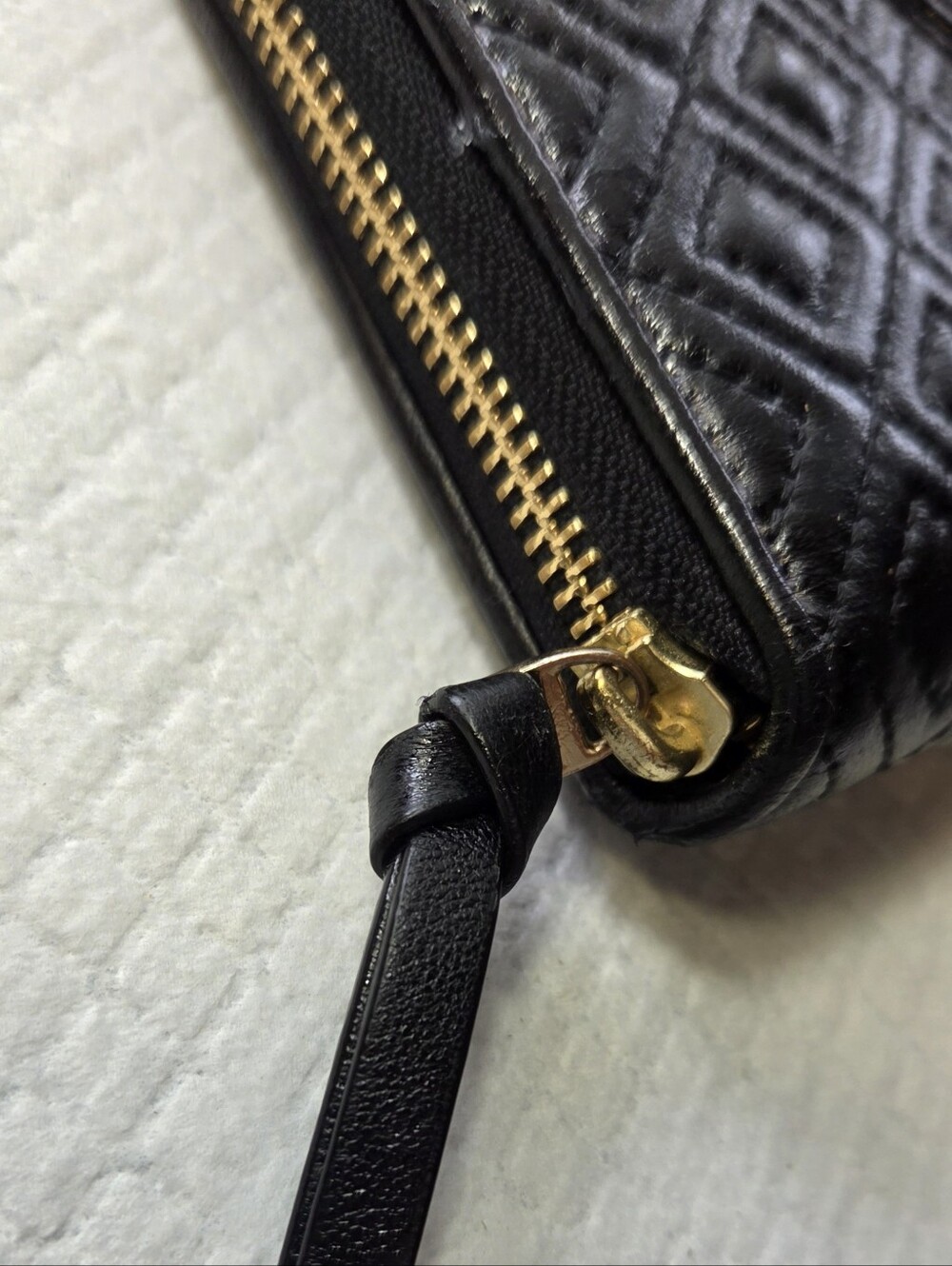 Tory Burch Black Quilted Black Leather Long Wallet from Fleming Collection EUC - Picture 7 of 13